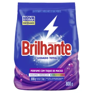 Kit c/ 16 und - Lava-Roupas em Pó Brilhante Roupas Brancas e Coloridas Cuidado Total Pacote 800g